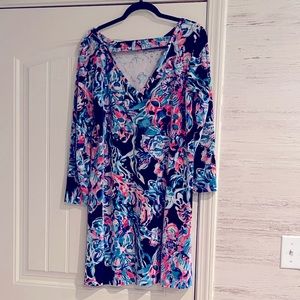 SOLD !!! LILLY PULITZER LUXE VELOUR SWING DRESS - SIZE LARGE - EUC